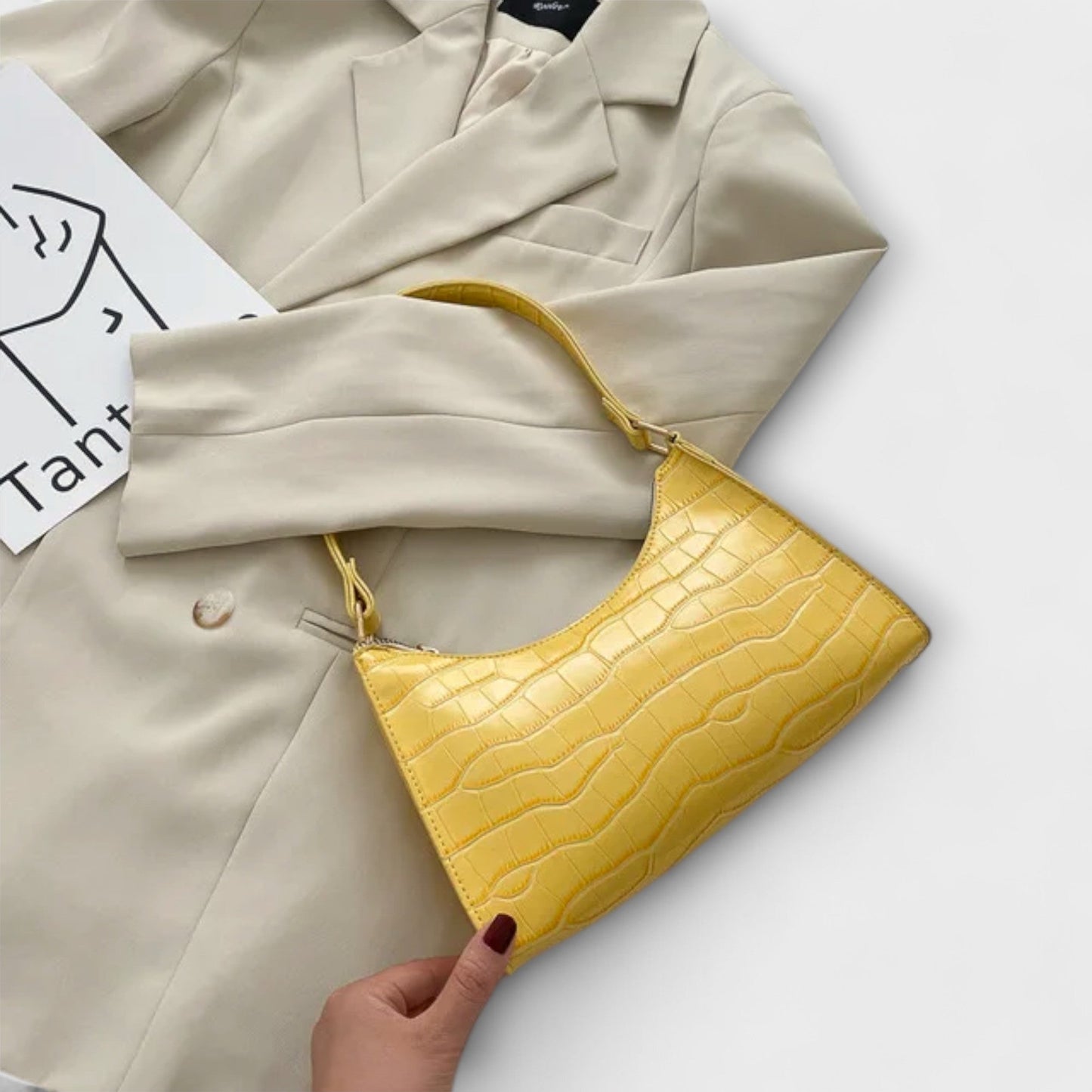 Damen Ledertasche mit glänzendem Finish Jully