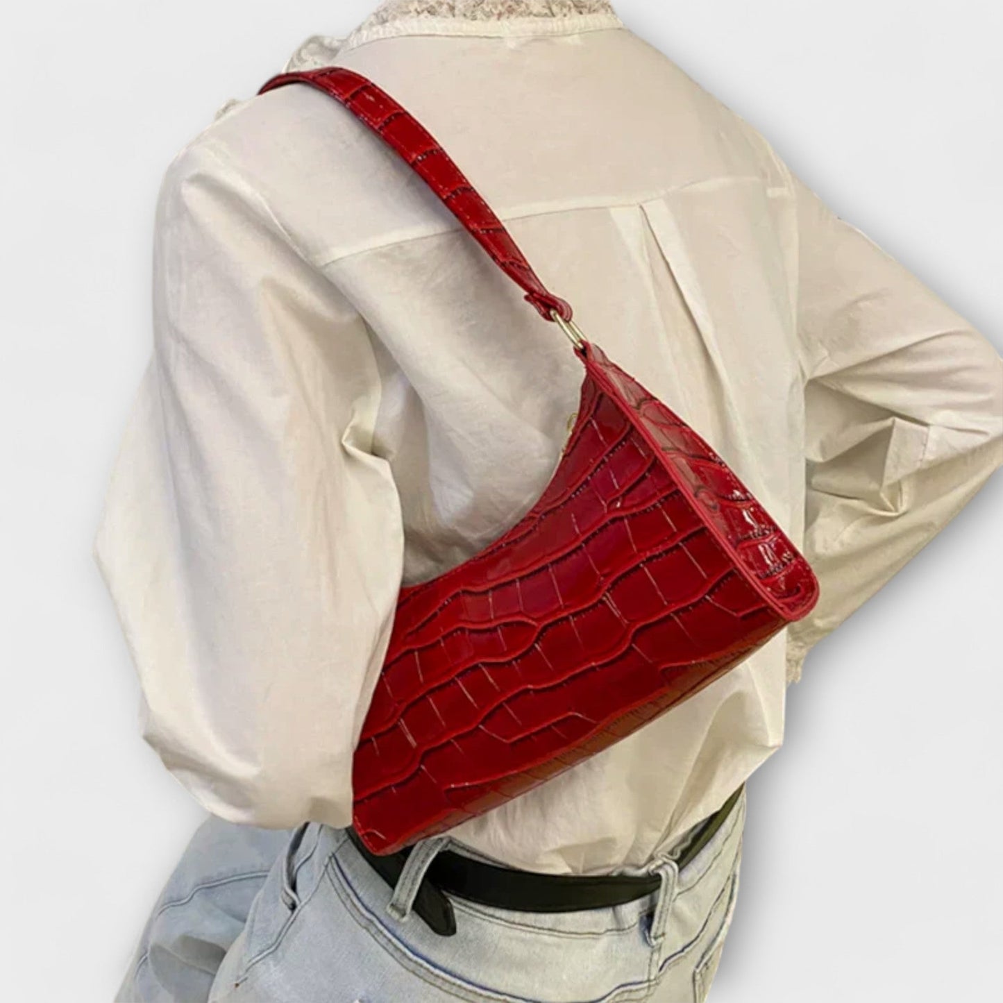 Damen Ledertasche mit glänzendem Finish Jully