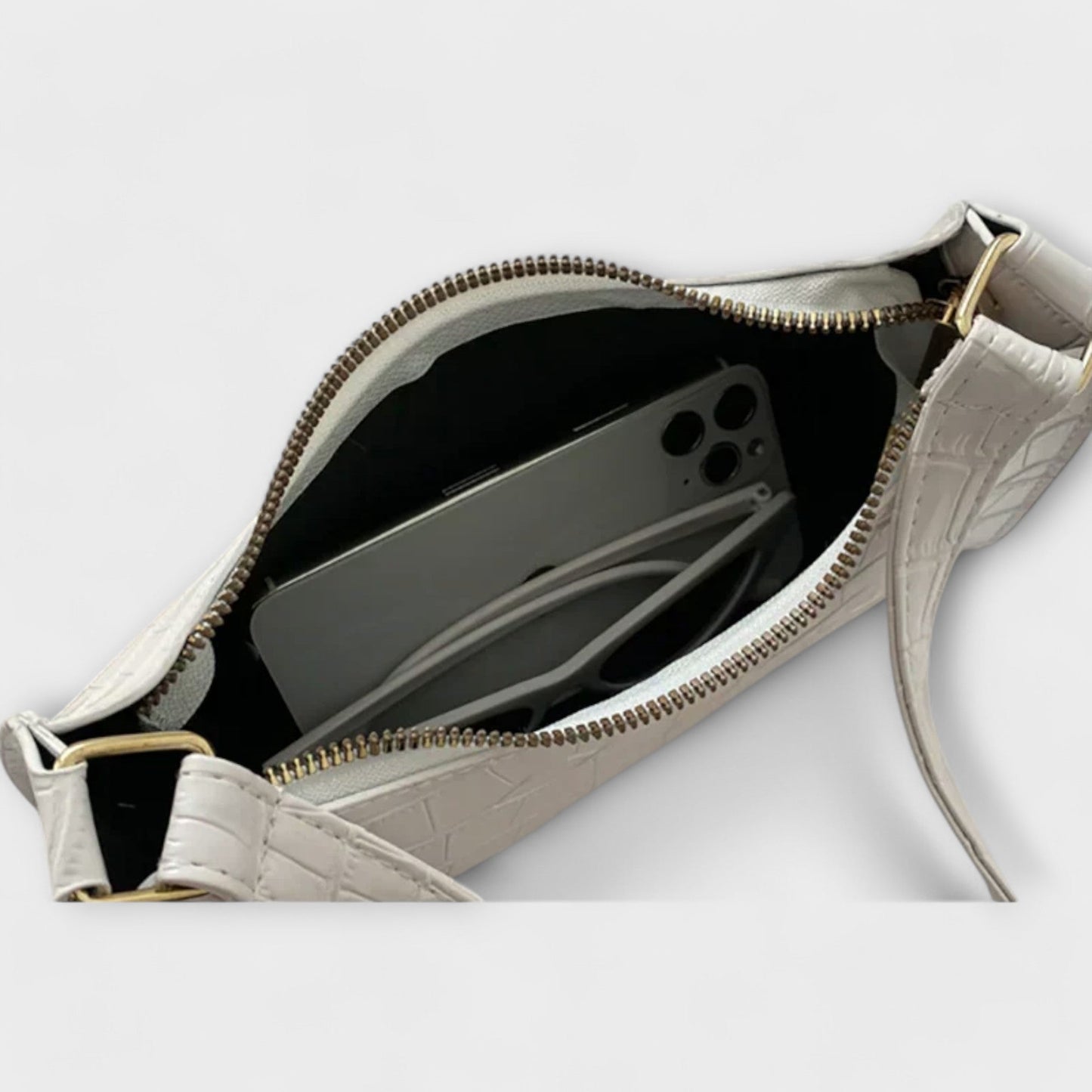 Damen Ledertasche mit glänzendem Finish Jully
