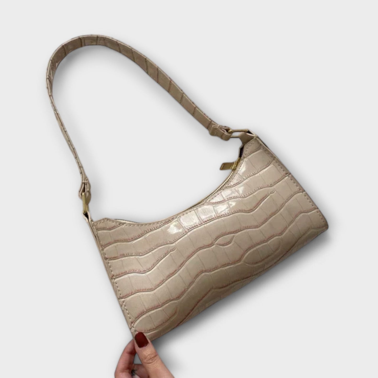 Damen Ledertasche mit glänzendem Finish Jully