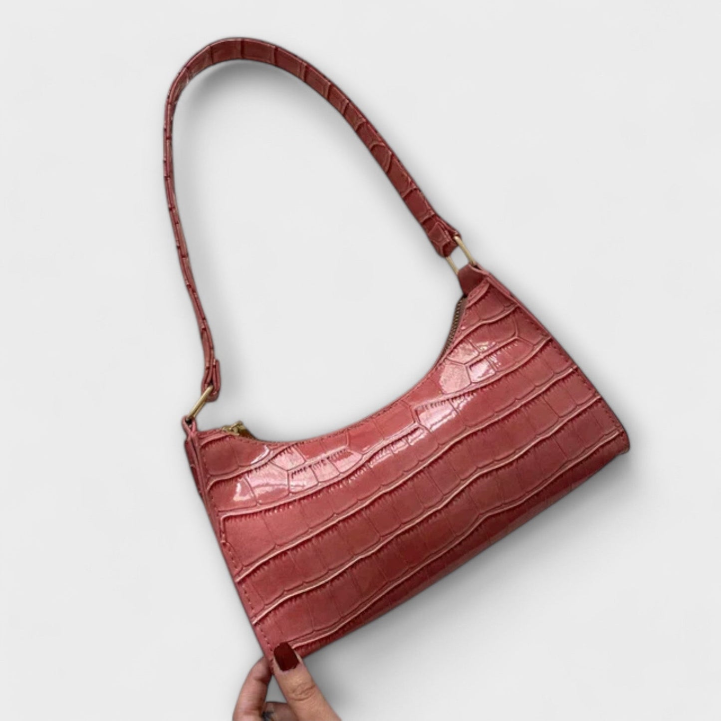 Damen Ledertasche mit glänzendem Finish Jully