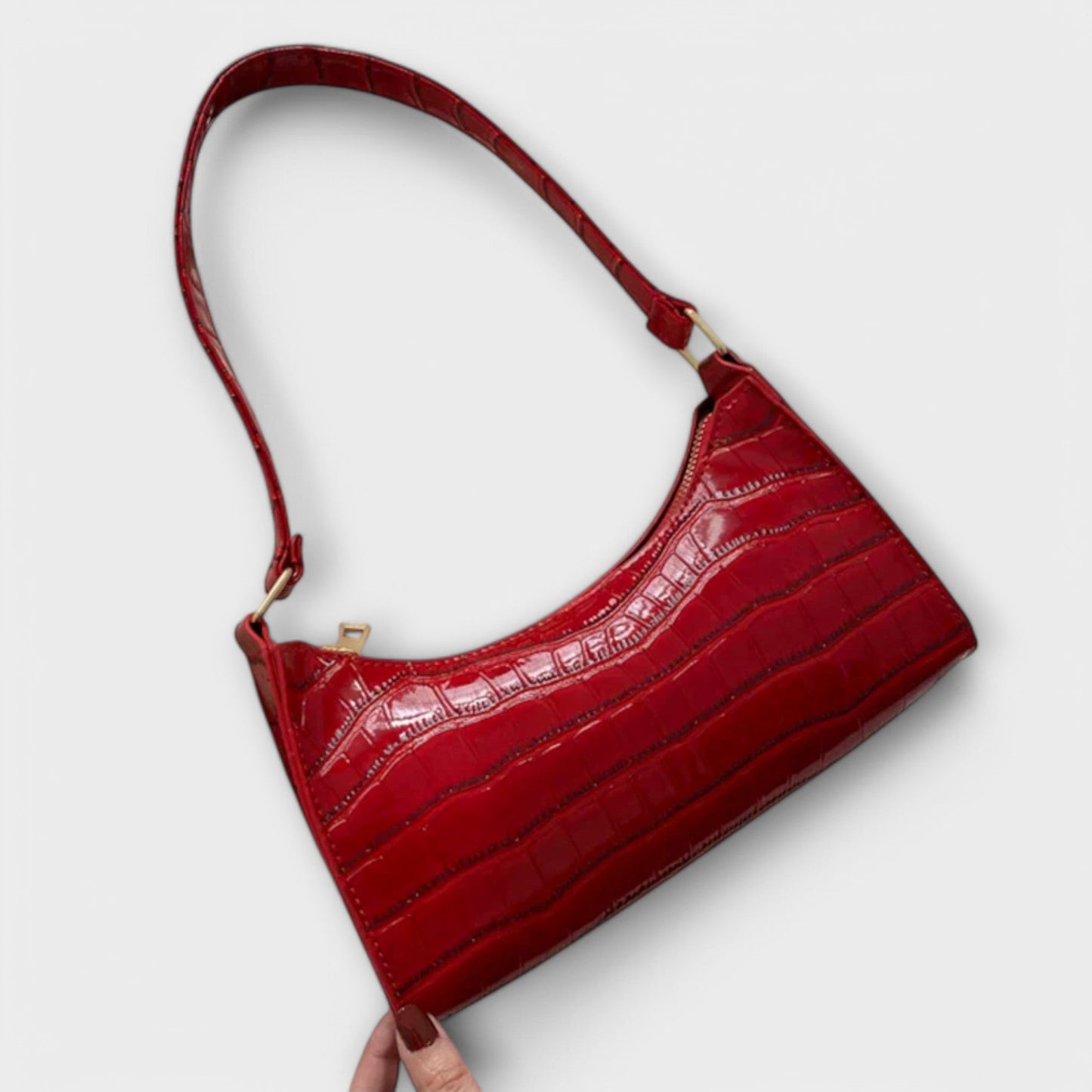 Damen Ledertasche mit glänzendem Finish Jully