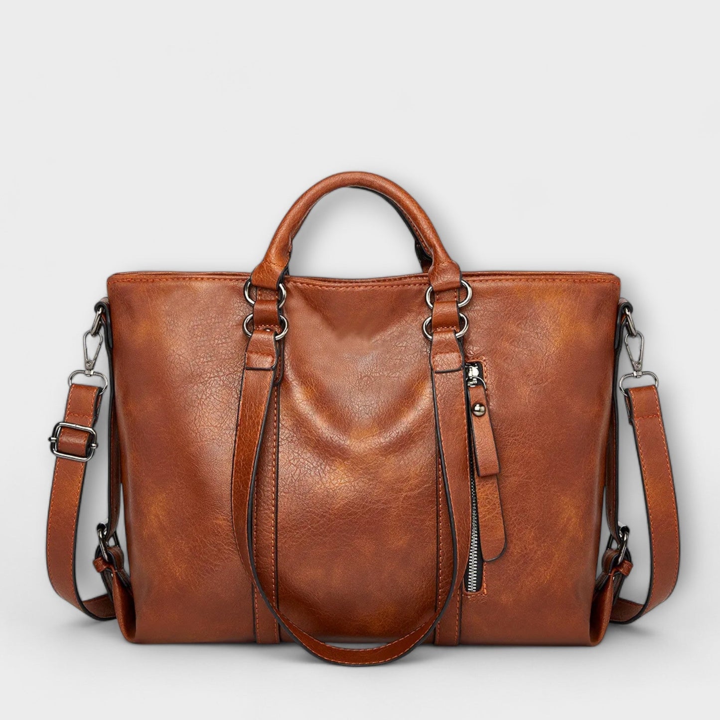 Damen Ledertasche schwarz mit geräumigem Innenraum Jully