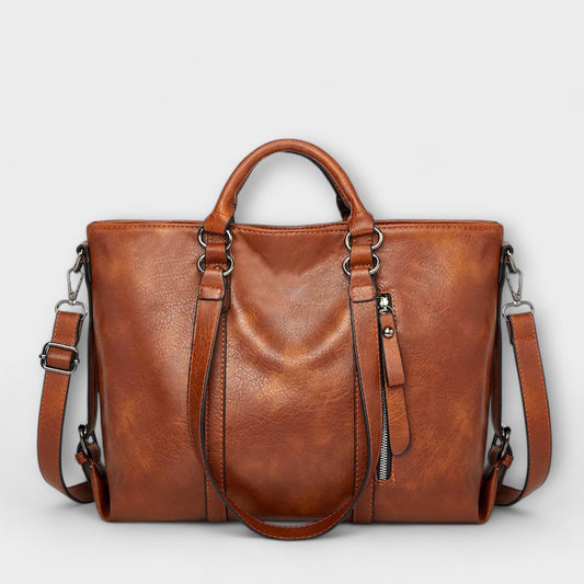 Damen Ledertasche schwarz mit geräumigem Innenraum Jully