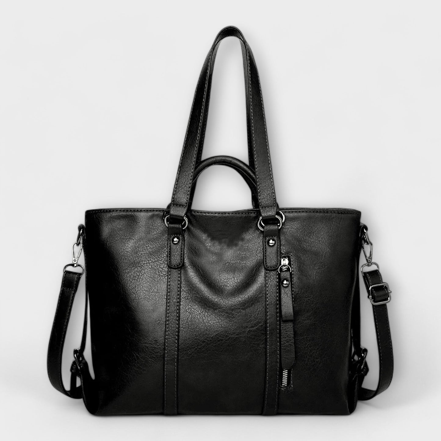 Damen Ledertasche schwarz mit geräumigem Innenraum Jully