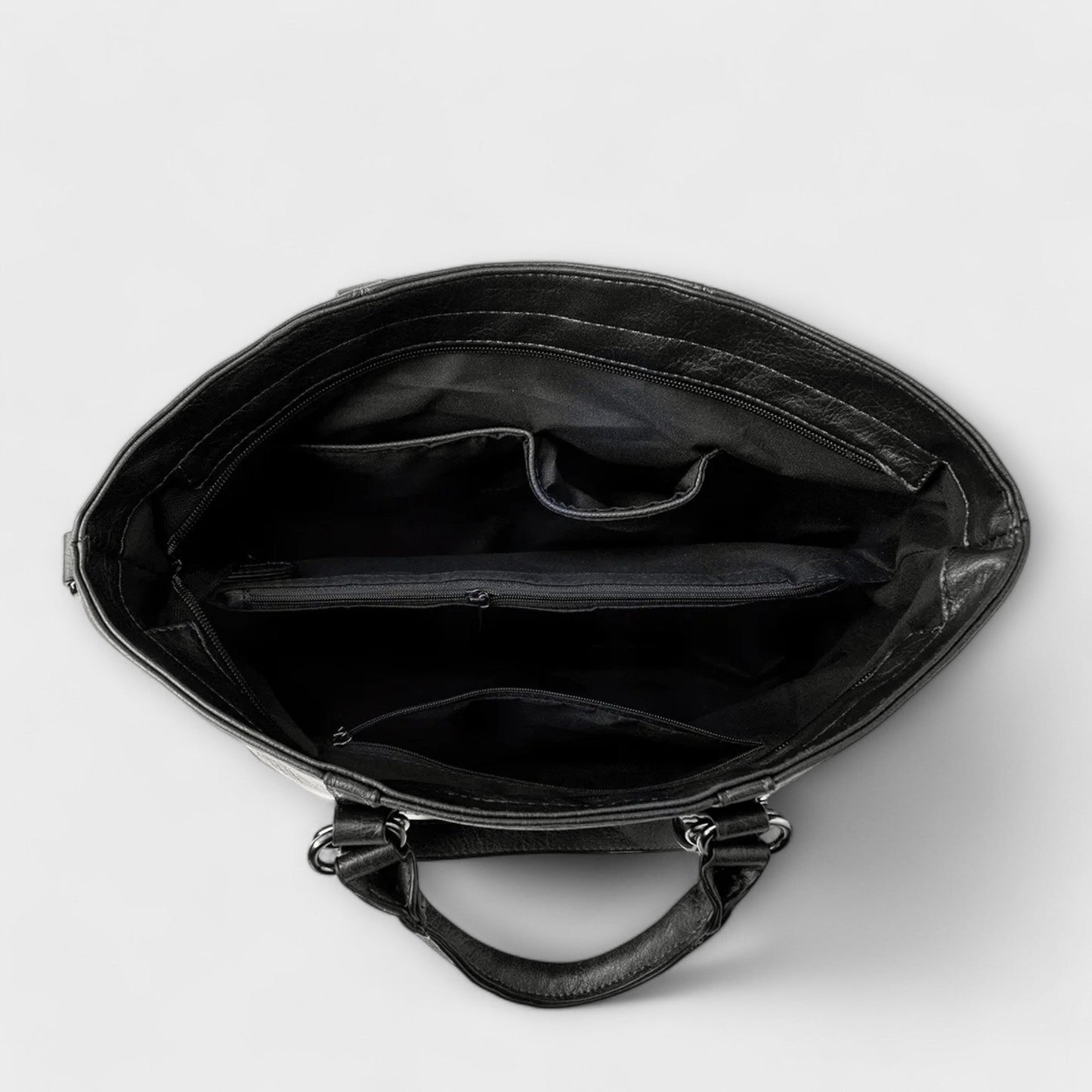 Damen Ledertasche schwarz mit geräumigem Innenraum Jully