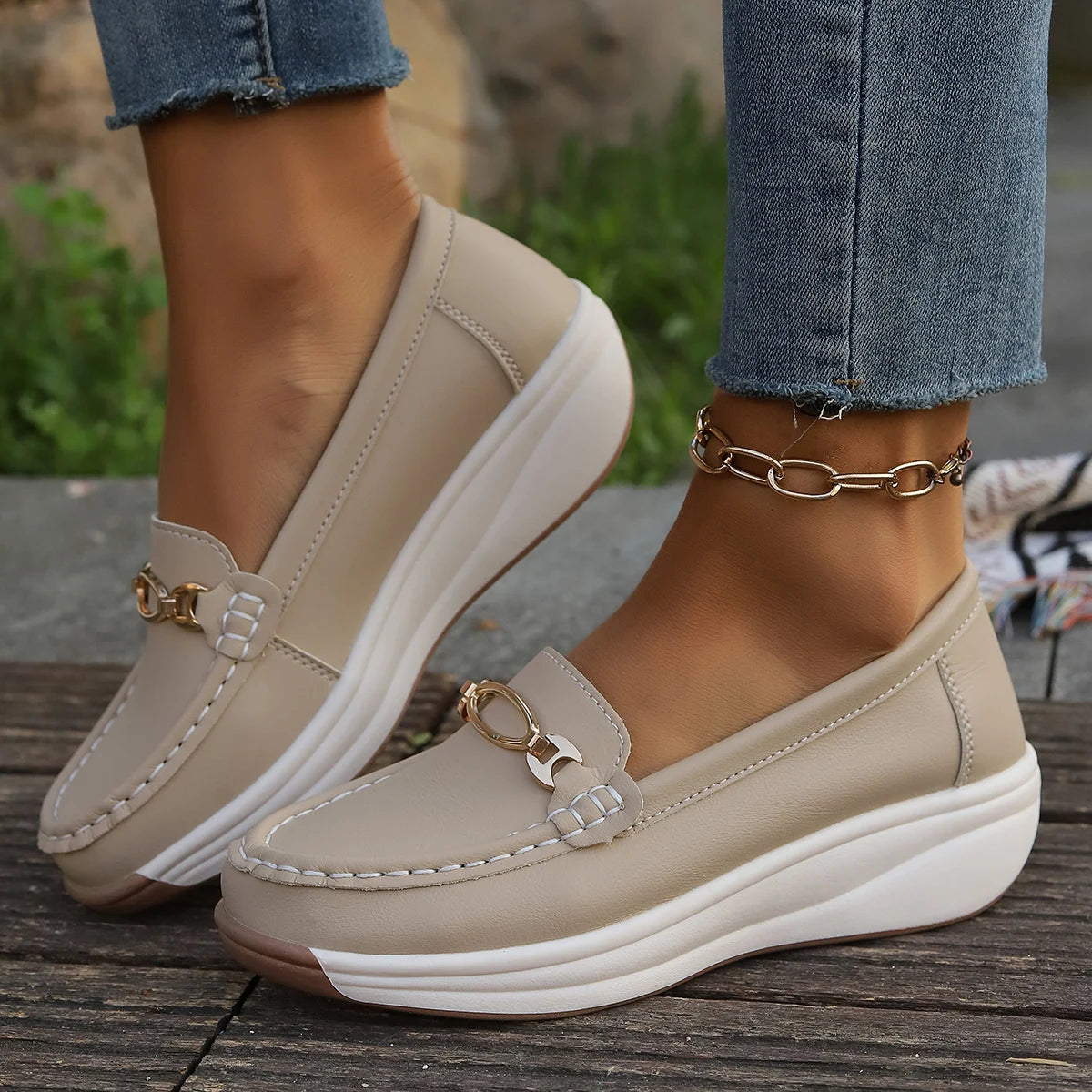Damen Loafer Schwarz aus Kunstleder mit bequemer Polsterung Jully