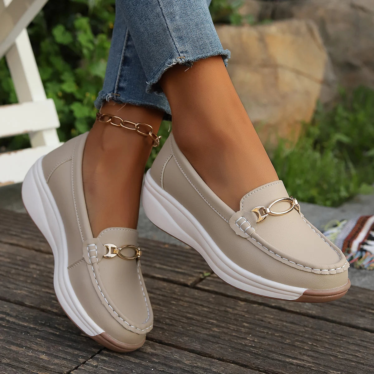 Damen Loafer Schwarz aus Kunstleder mit bequemer Polsterung Jully