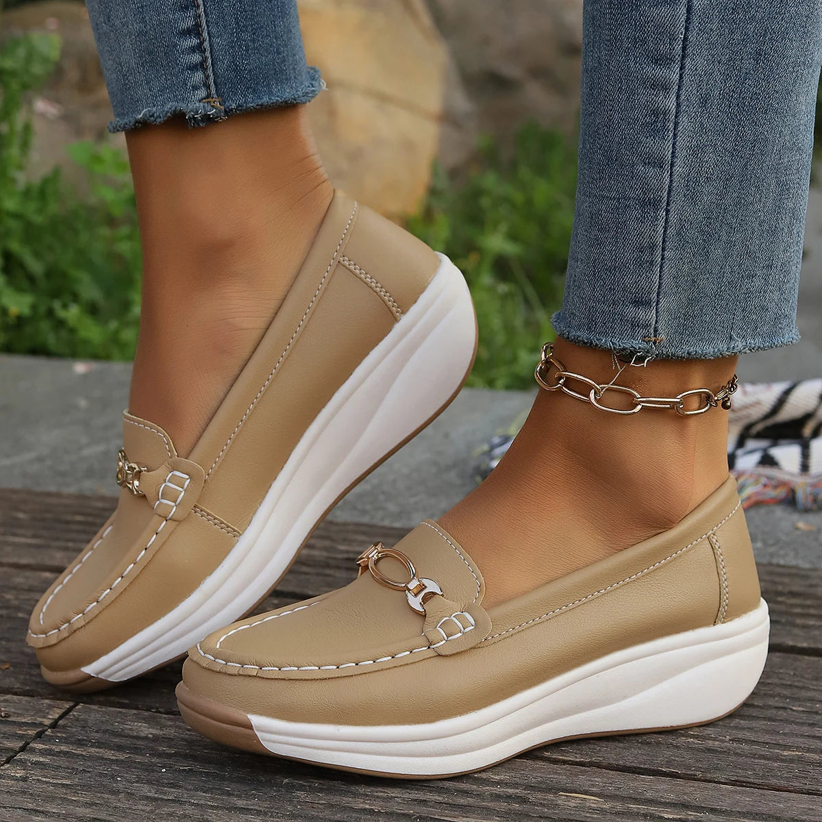 Damen Loafer Schwarz aus Kunstleder mit bequemer Polsterung Jully