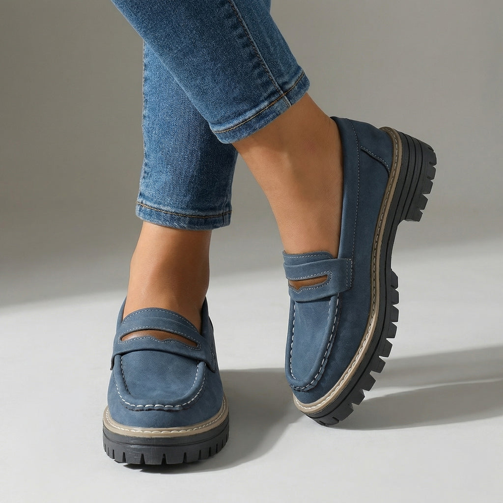Damen Loafer Schwarz mit Gepolstertem Fußbett Jully