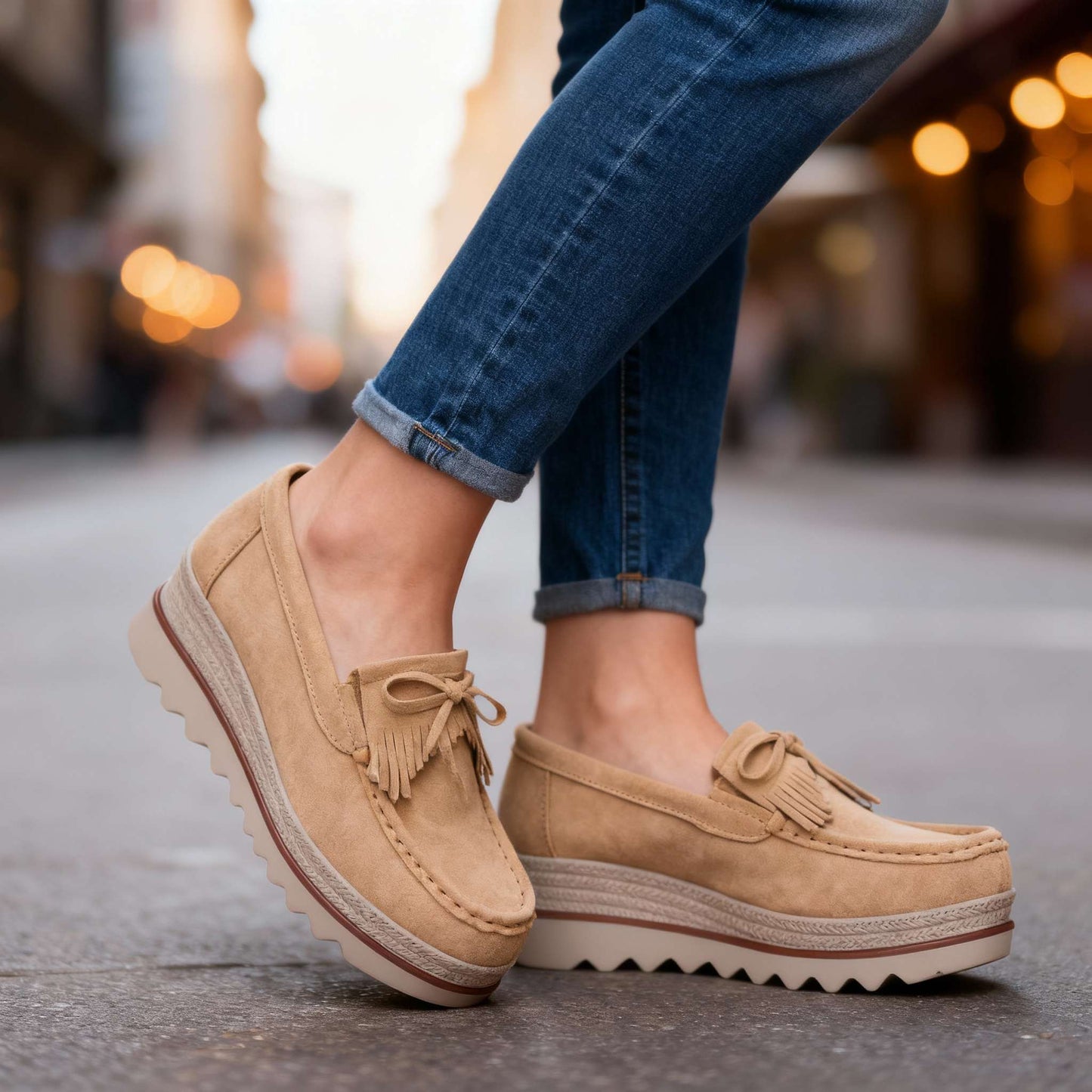 Damen Loafer Schwarz mit Stützender Sohle Jully
