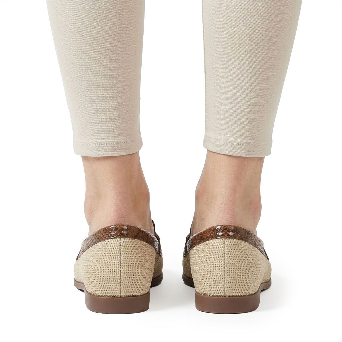 Damen Loafer aus Schlangenlederimitat mit goldener Schnalle Jully