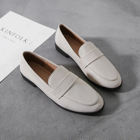 Damen Loafer aus Vintage-Leder in Schwarz Jully