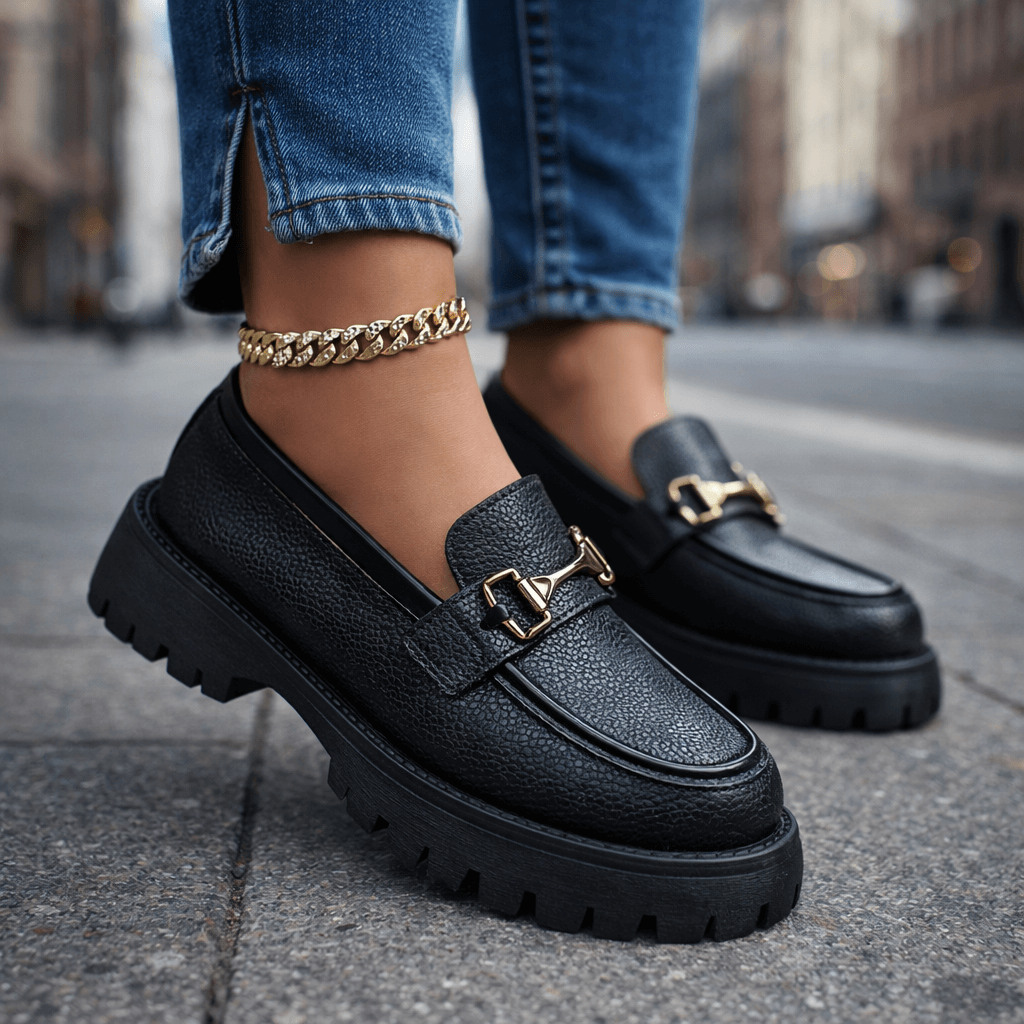 Damen Loafer aus Vollnarbenleder mit grober Profilsohle Jully