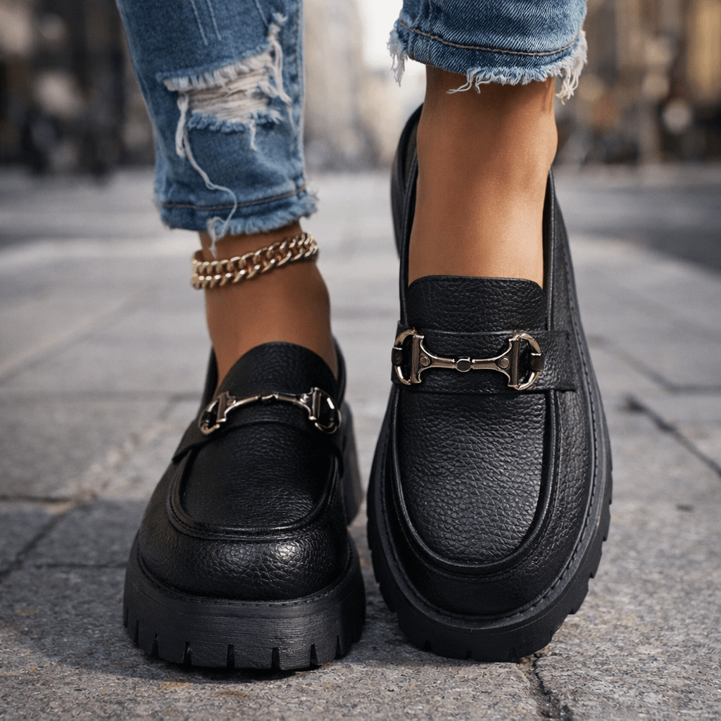 Damen Loafer aus Vollnarbenleder mit grober Profilsohle Jully