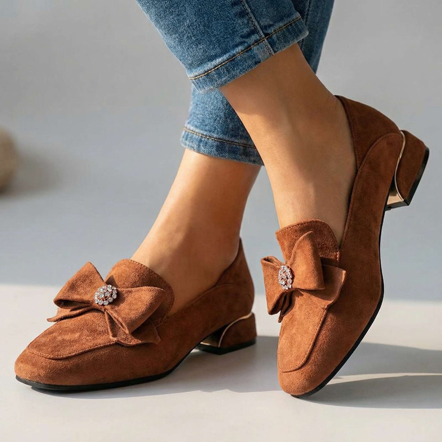 Damen Loafer aus Wildleder mit Schleifendetail Jully