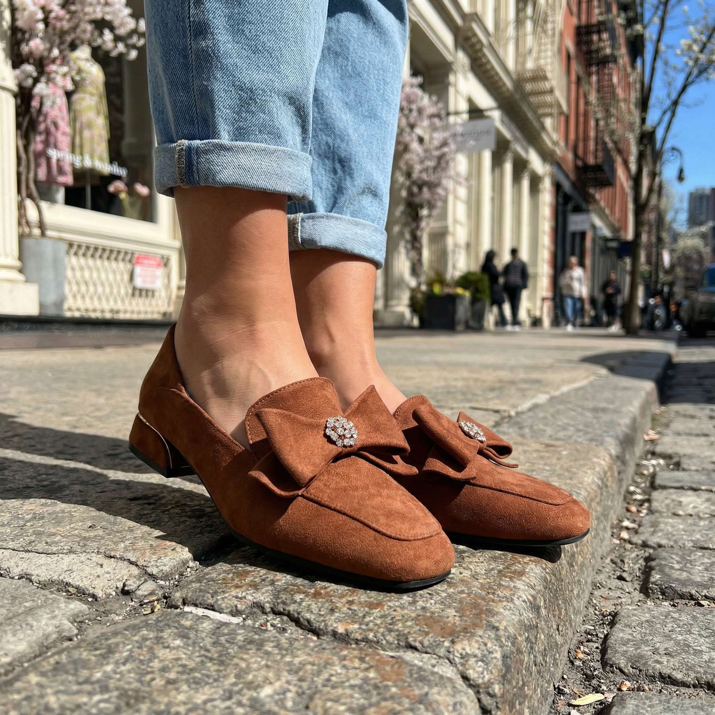 Damen Loafer aus Wildleder mit Schleifendetail Jully