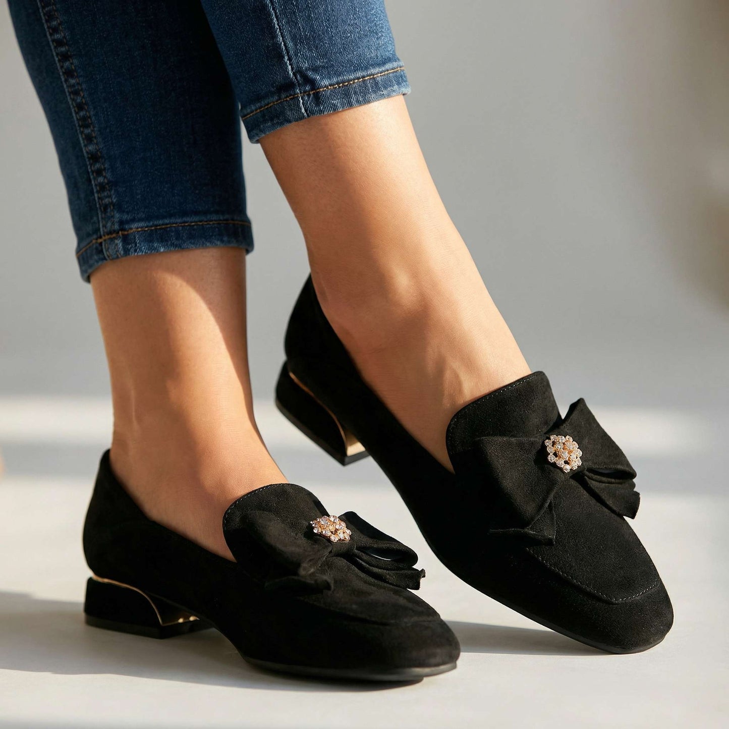 Damen Loafer aus Wildleder mit Schleifendetail Jully