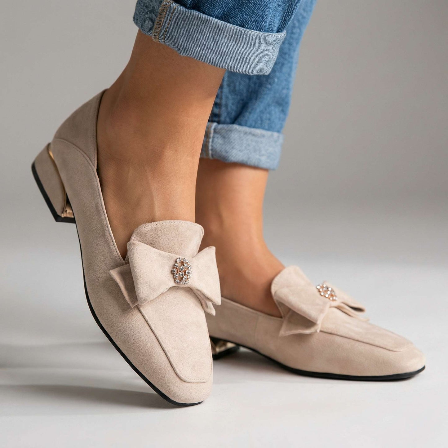 Damen Loafer aus Wildleder mit Schleifendetail Jully