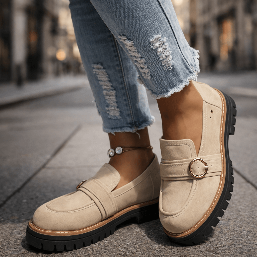 Damen Loafer aus Wildleder mit gepolstertem Komfort Jully