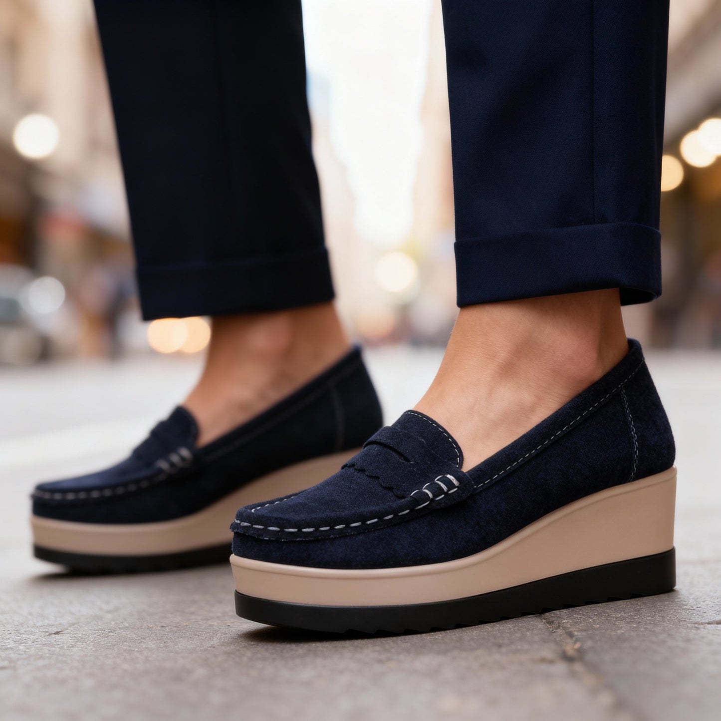 Damen Loafer aus Wildleder mit weichem Innenfutter Jully