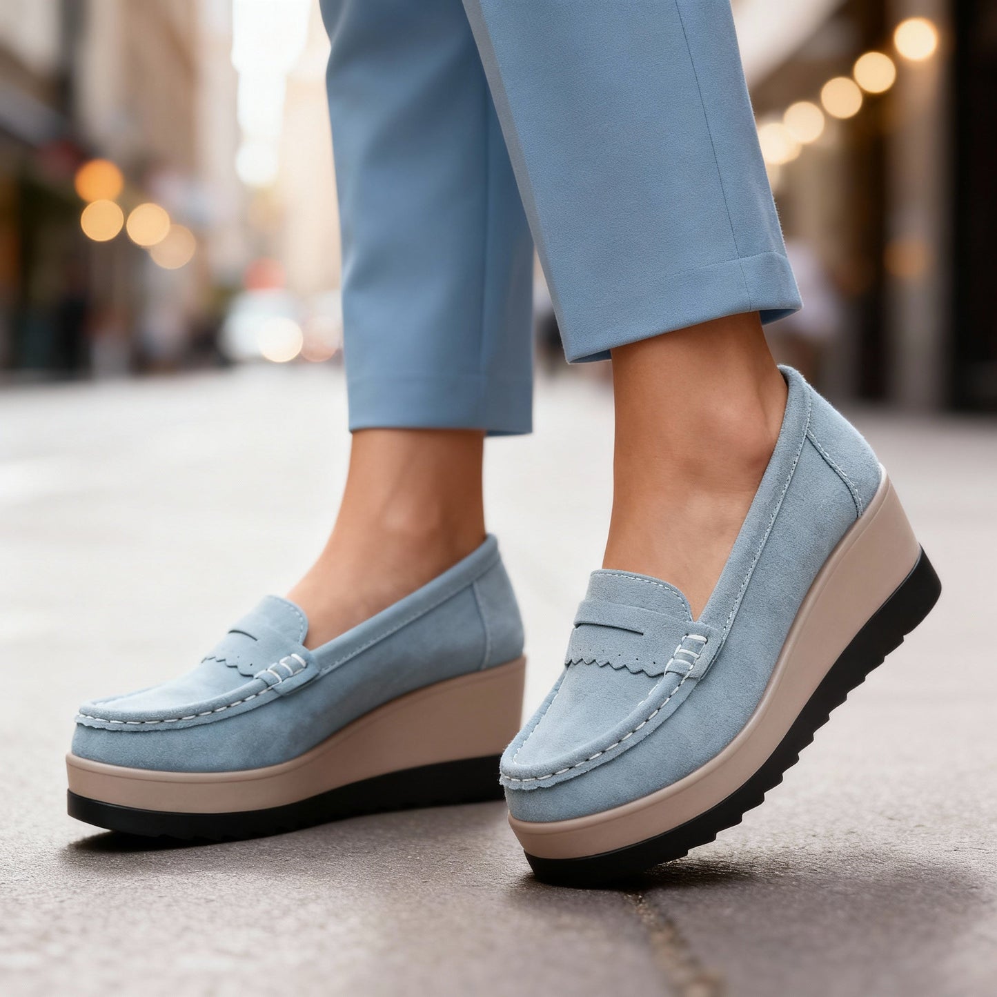 Damen Loafer aus Wildleder mit weichem Innenfutter Jully