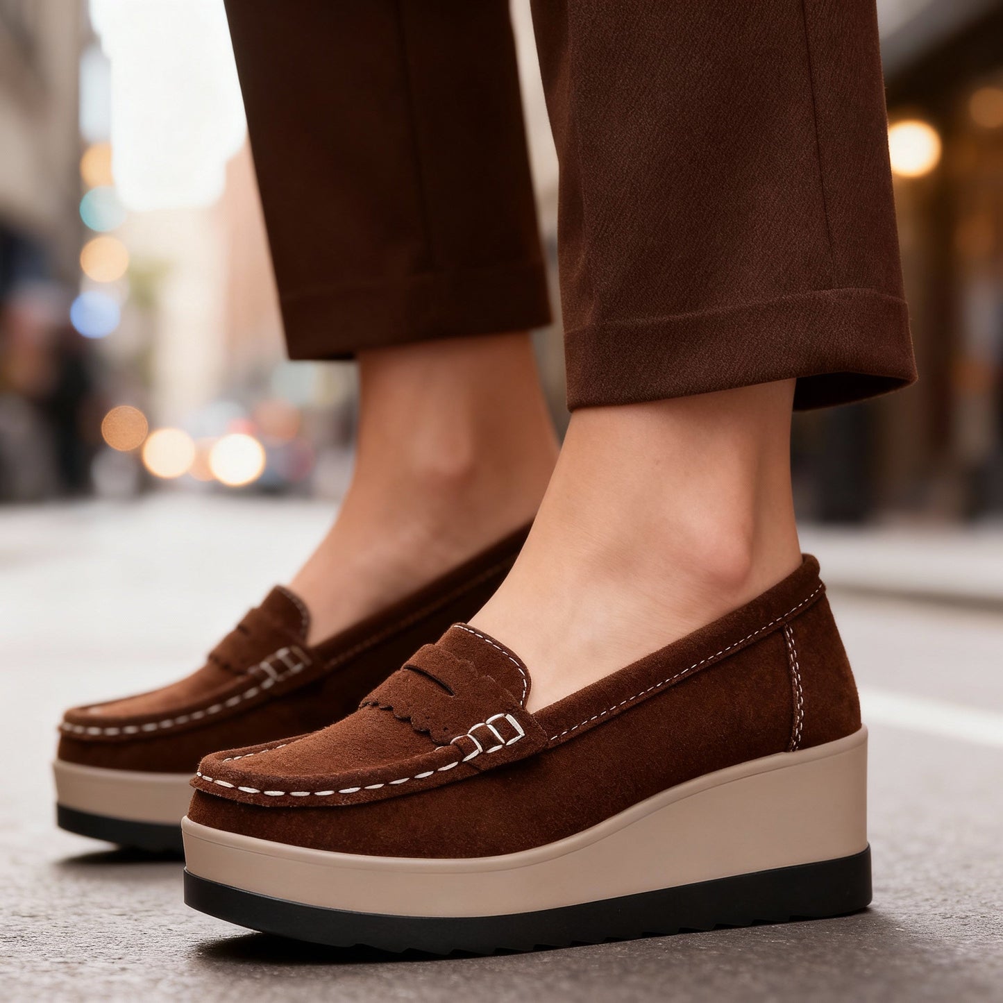 Damen Loafer aus Wildleder mit weichem Innenfutter Jully