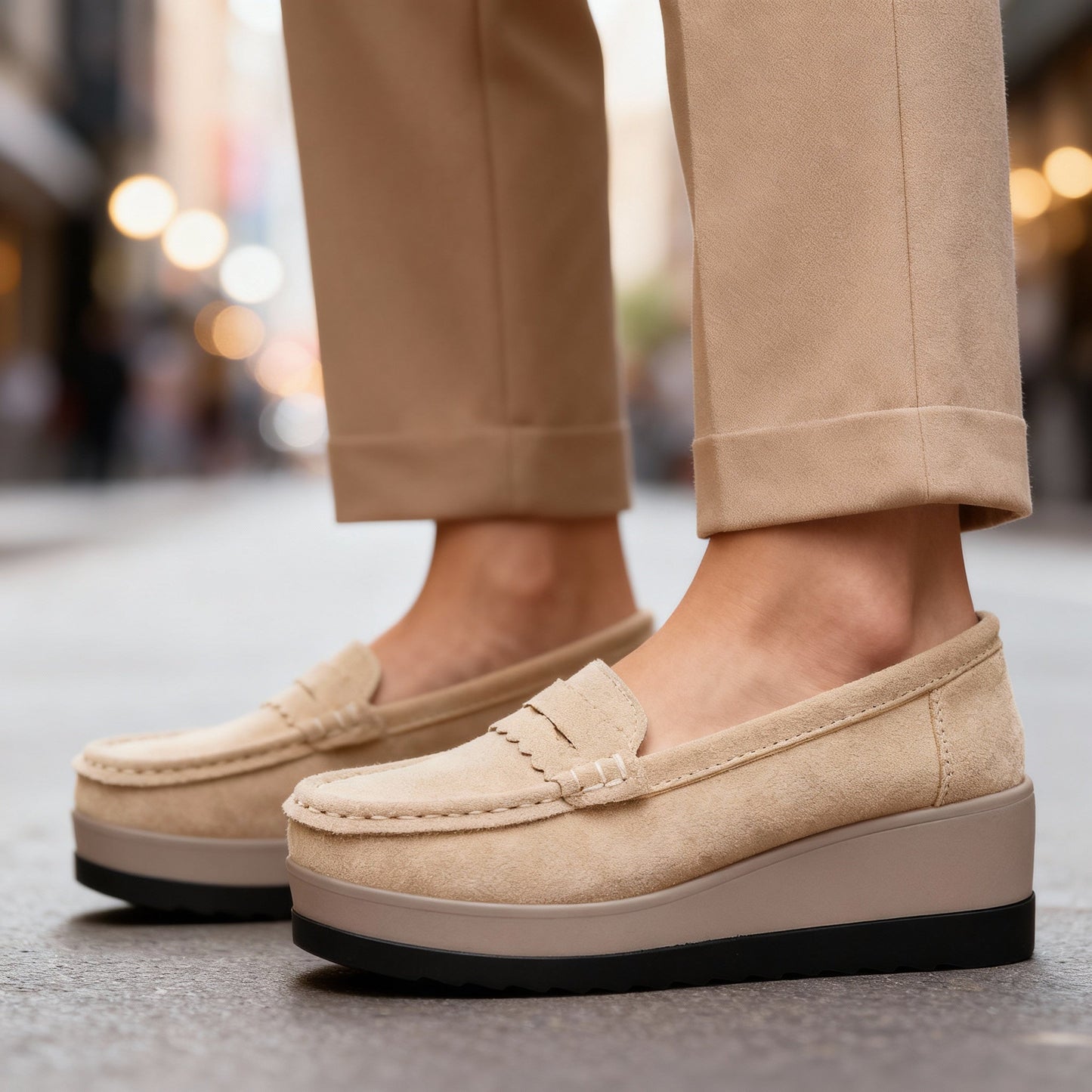 Damen Loafer aus Wildleder mit weichem Innenfutter Jully