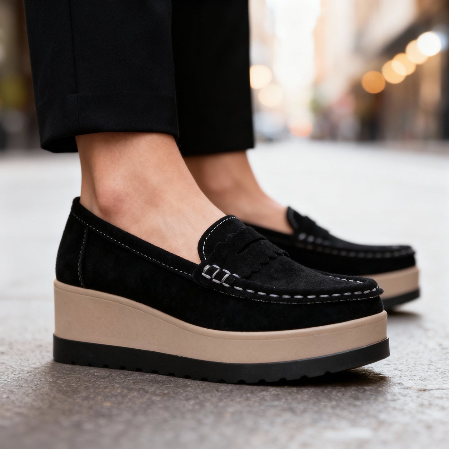 Damen Loafer aus Wildleder mit weichem Innenfutter Jully