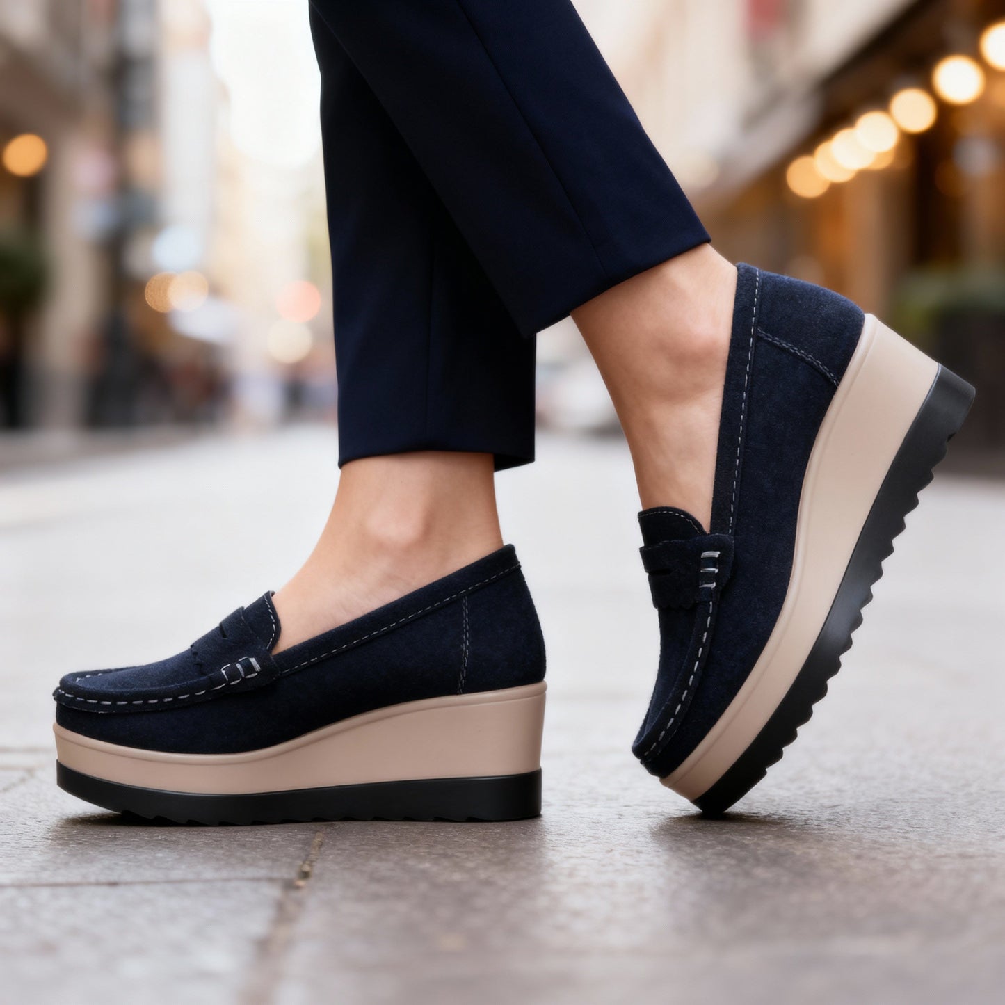 Damen Loafer aus Wildleder mit weichem Innenfutter Jully