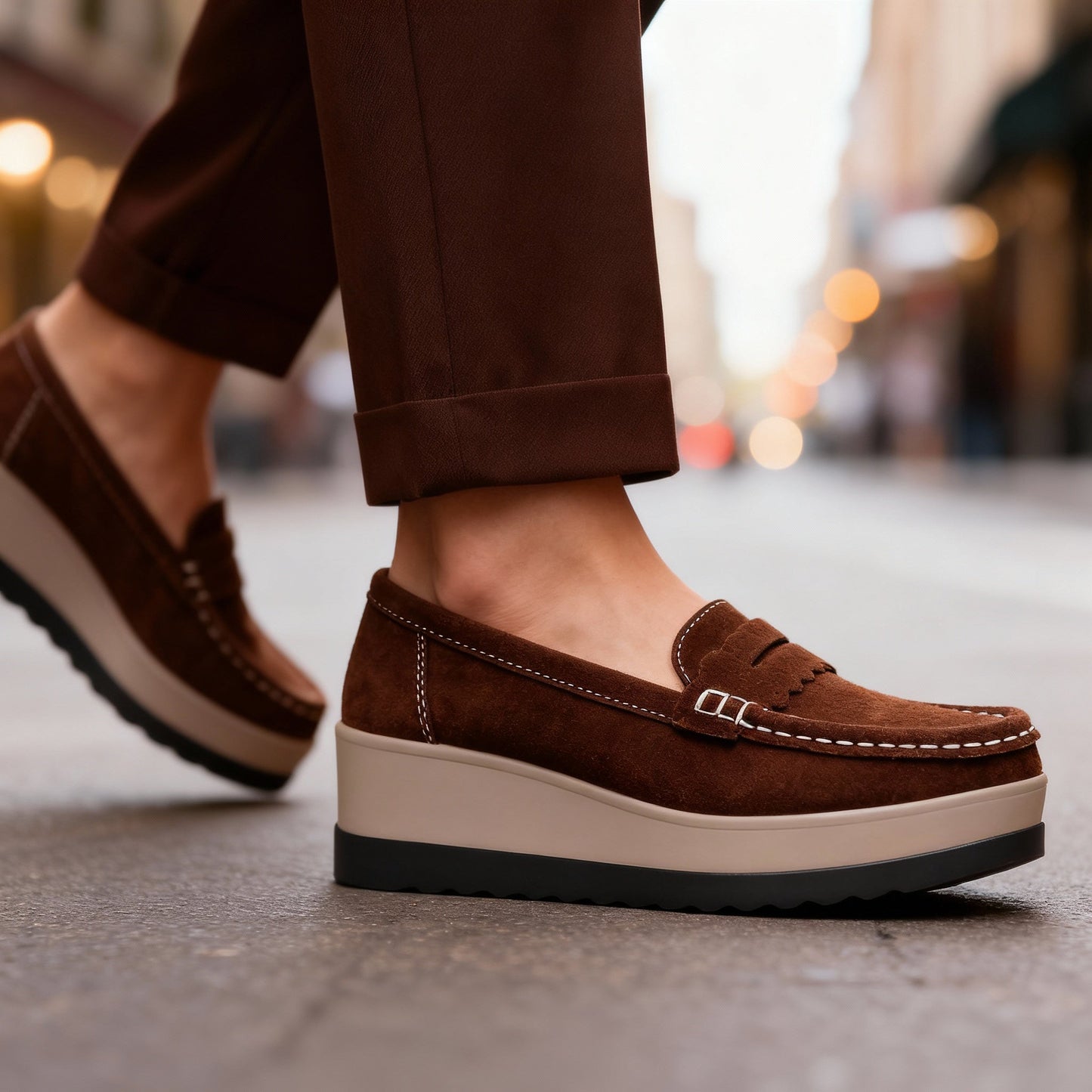 Damen Loafer aus Wildleder mit weichem Innenfutter Jully