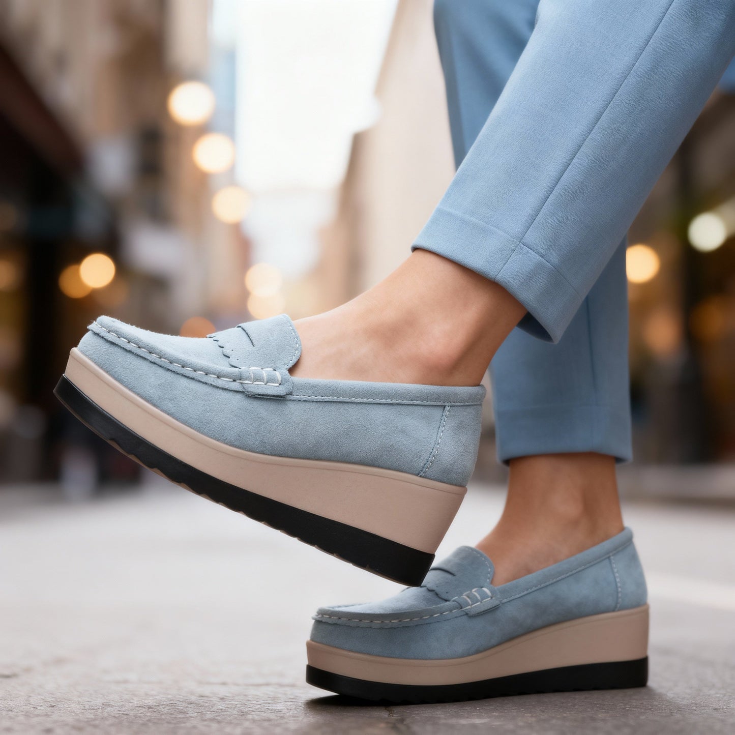 Damen Loafer aus Wildleder mit weichem Innenfutter Jully