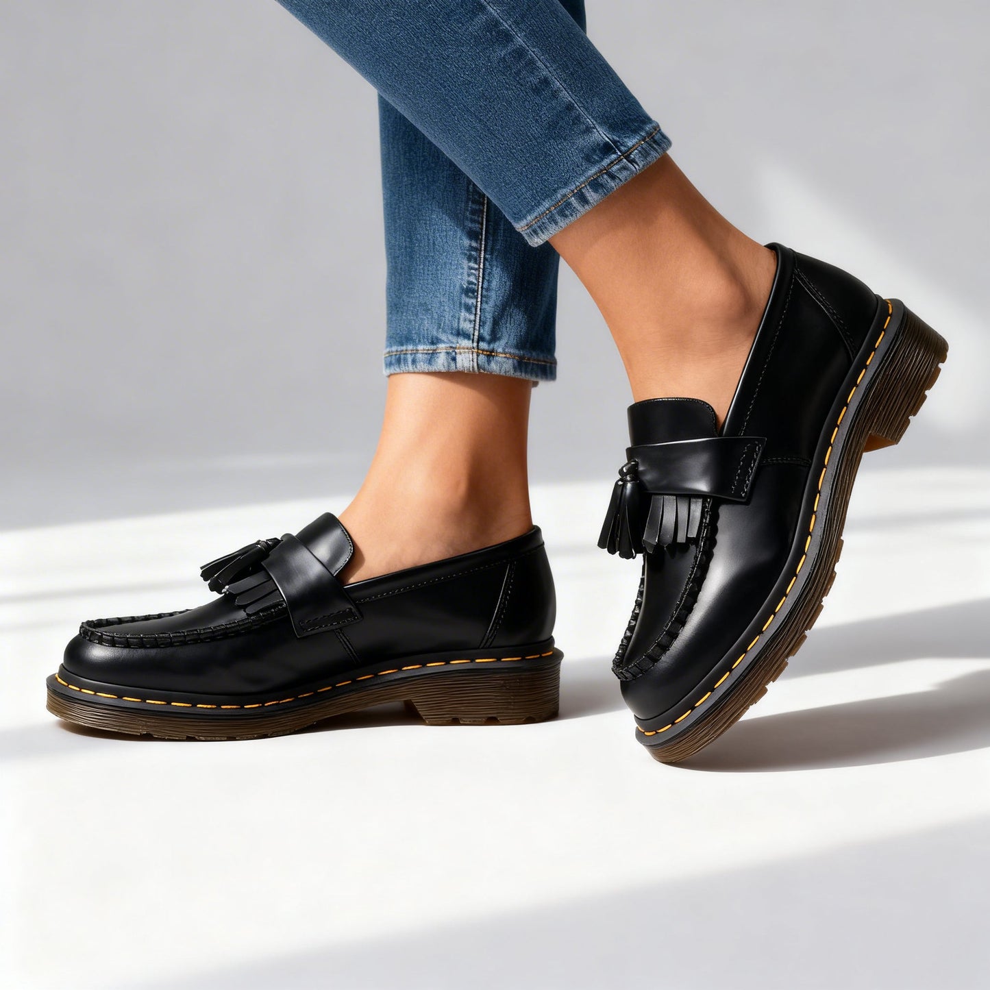 Damen Loafer aus echtem Leder mit Quasten Jully