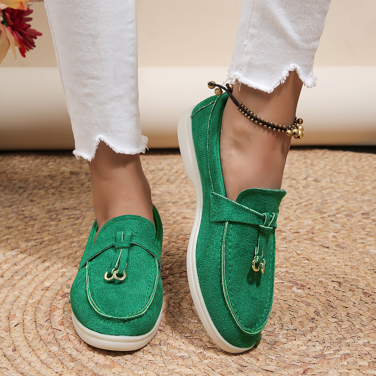 Damen Loafer aus samtiger Textur mit Quaste Jully
