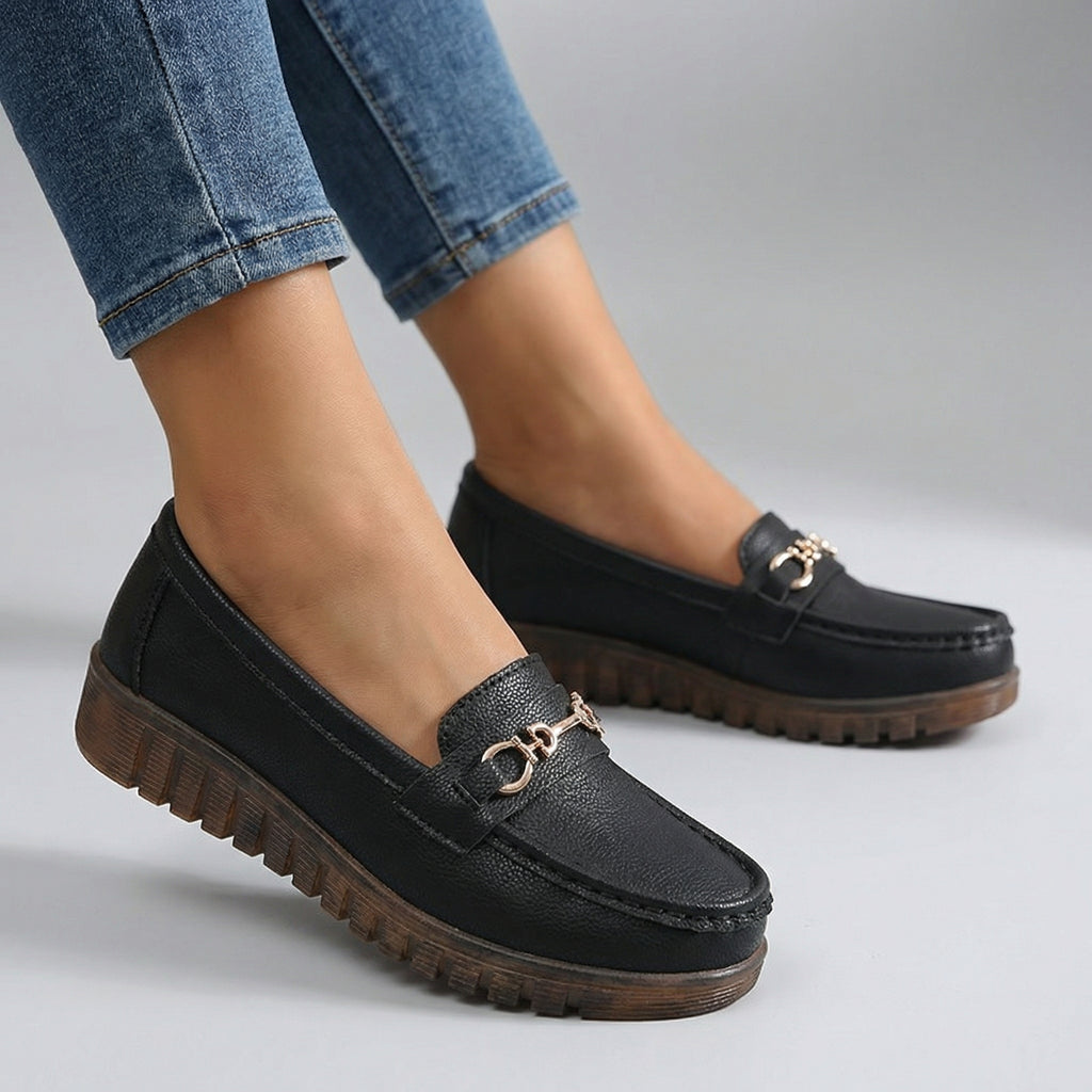 Damen Loafer aus weich genarbtem Material Jully