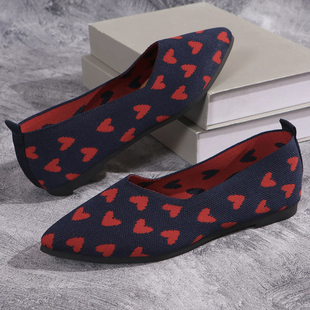 Damen Loafer aus weichem Strick mit spitzer Zehenpartie Jully