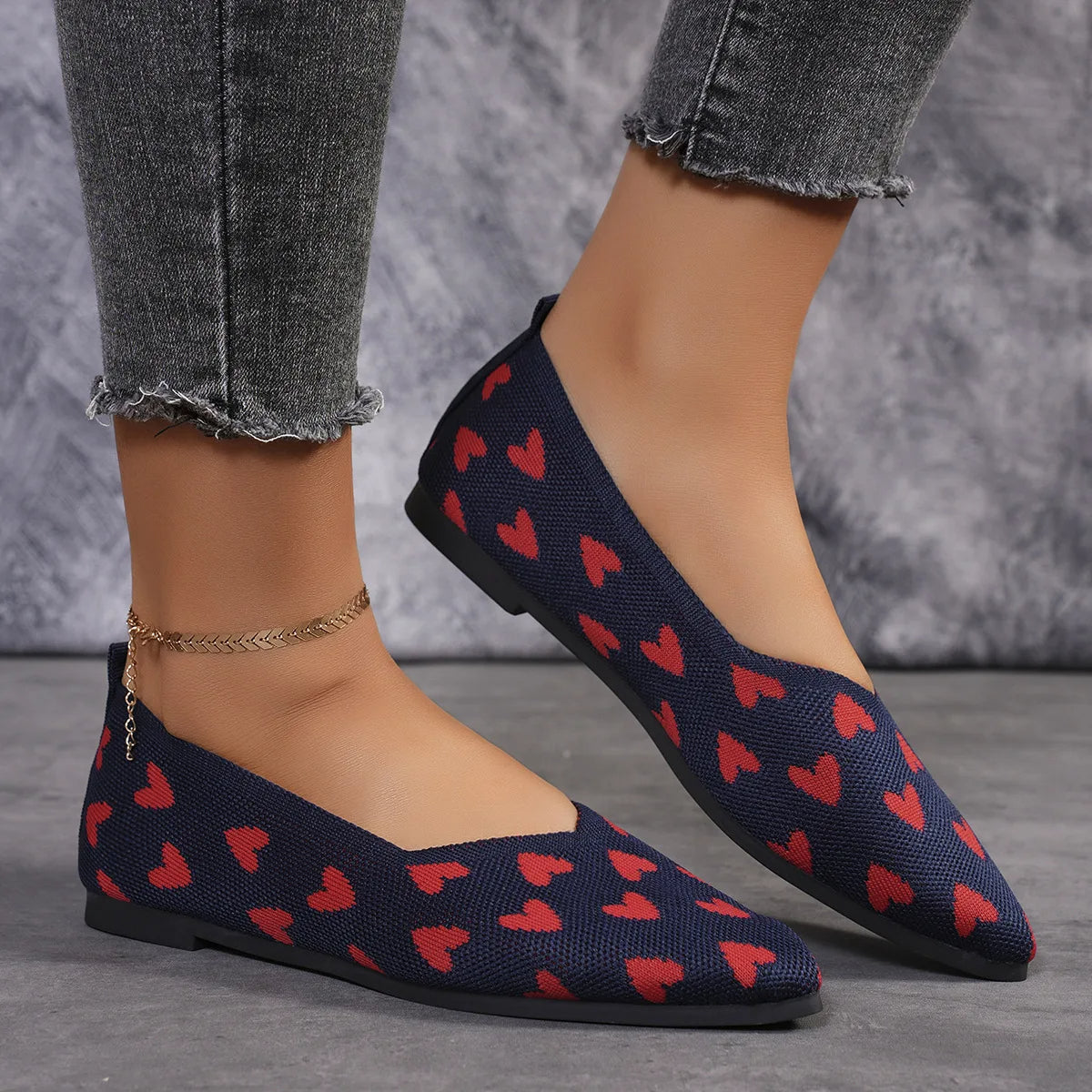 Damen Loafer aus weichem Strick mit spitzer Zehenpartie Jully