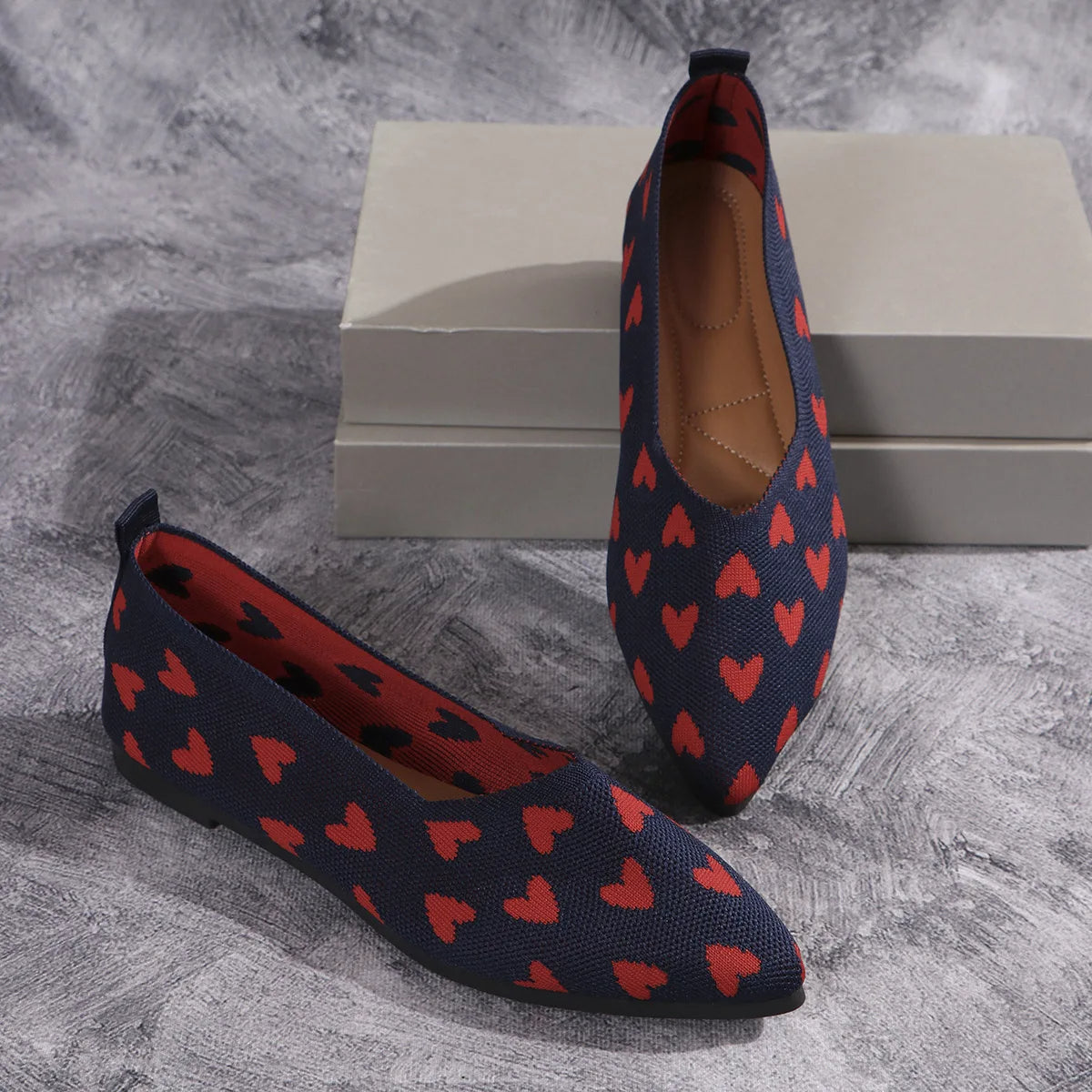 Damen Loafer aus weichem Strick mit spitzer Zehenpartie Jully