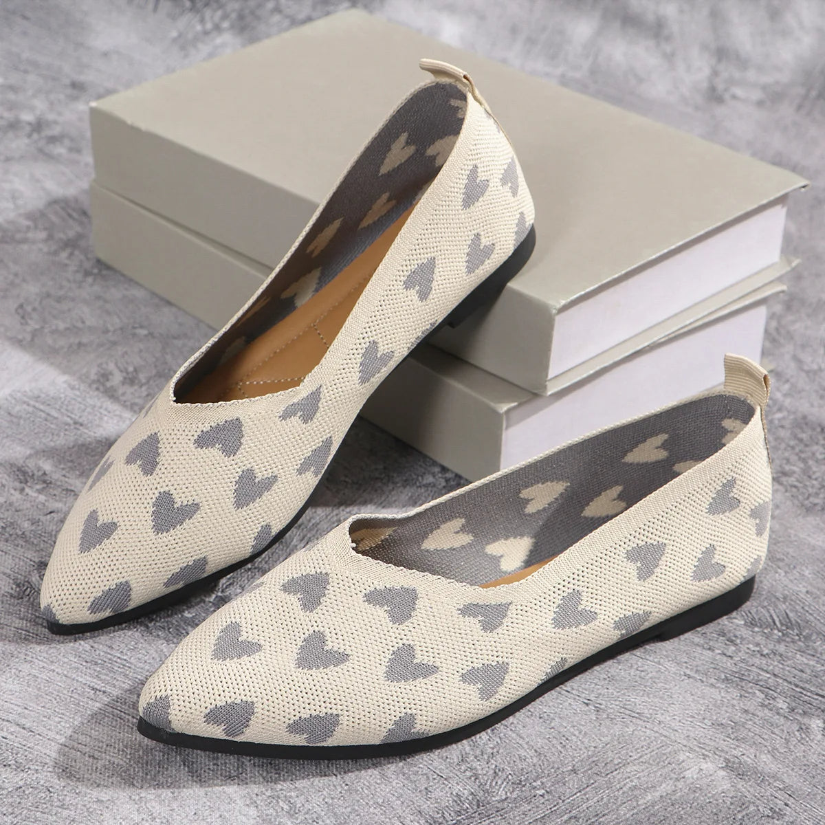 Damen Loafer aus weichem Strick mit spitzer Zehenpartie Jully