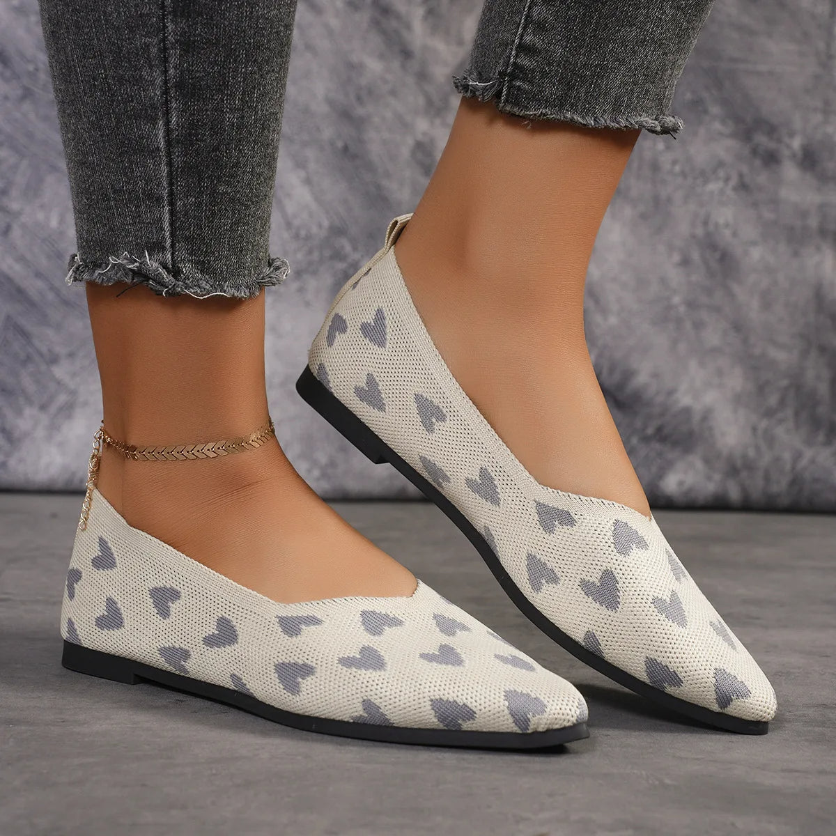 Damen Loafer aus weichem Strick mit spitzer Zehenpartie Jully