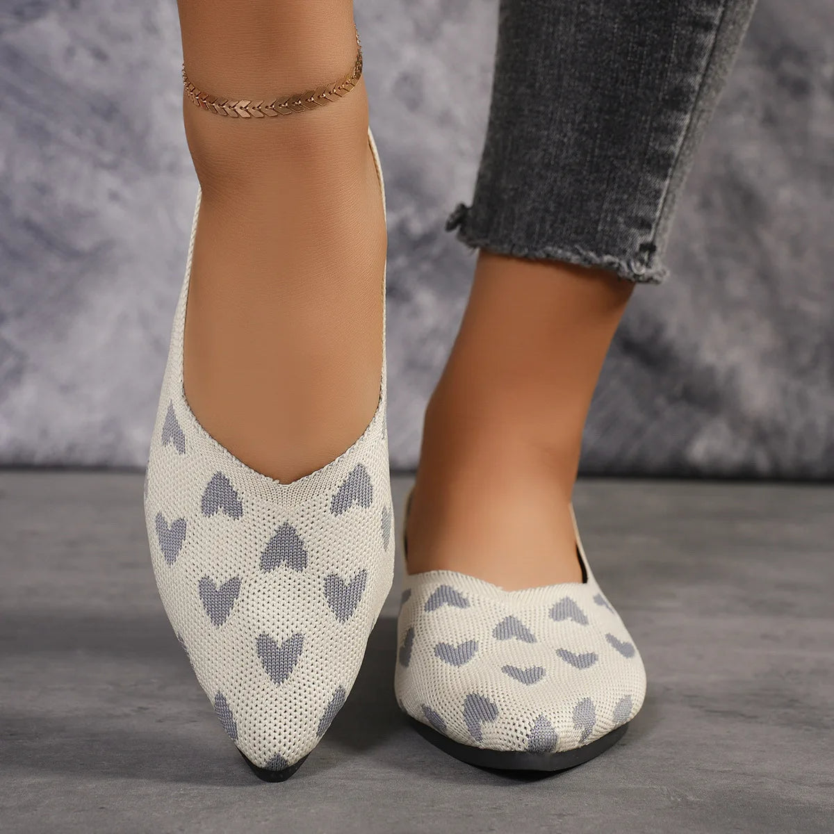 Damen Loafer aus weichem Strick mit spitzer Zehenpartie Jully