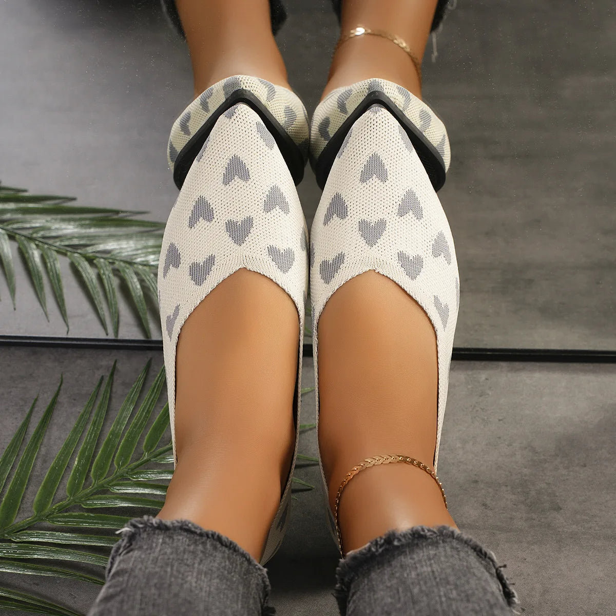 Damen Loafer aus weichem Strick mit spitzer Zehenpartie Jully