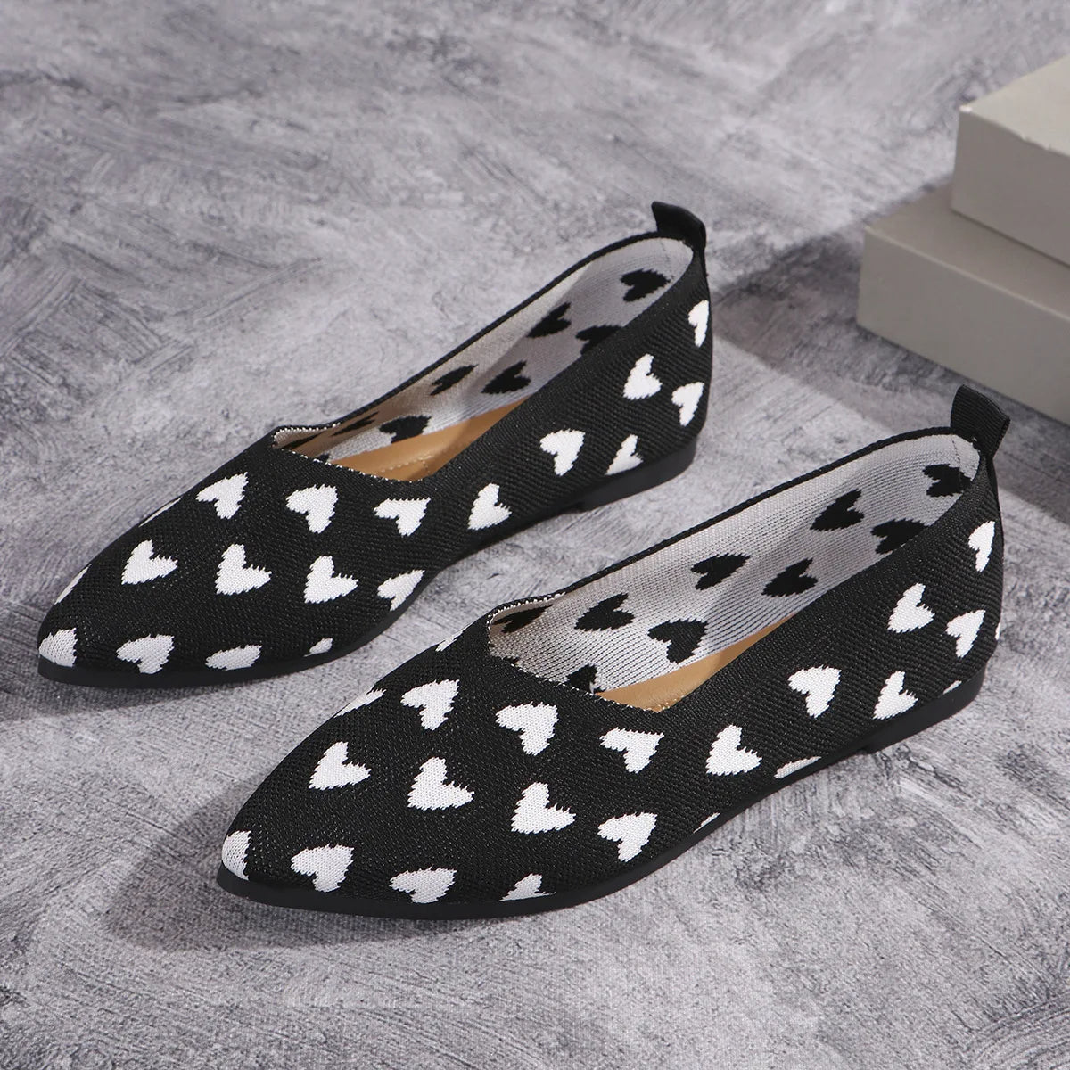 Damen Loafer aus weichem Strick mit spitzer Zehenpartie Jully