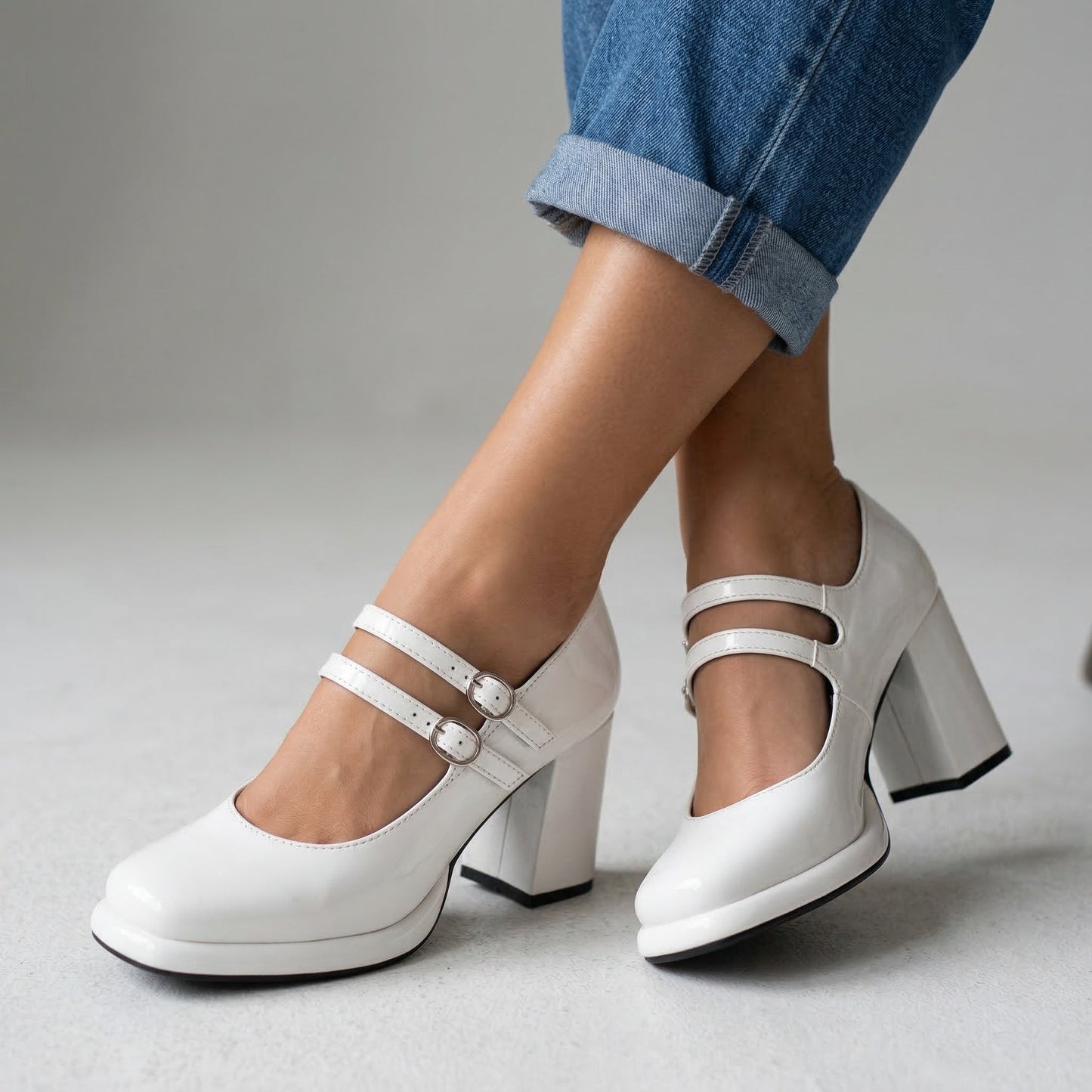 Damen Loafer mit Absatz aus Lackleder Jully