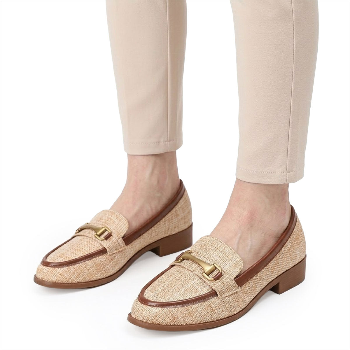 Damen Loafer mit Blockabsatz und Horsebit-Detail Jully