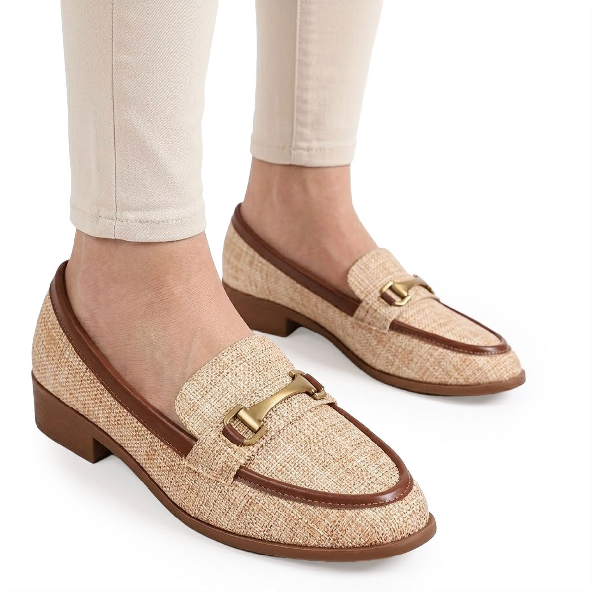 Damen Loafer mit Blockabsatz und Horsebit-Detail Jully