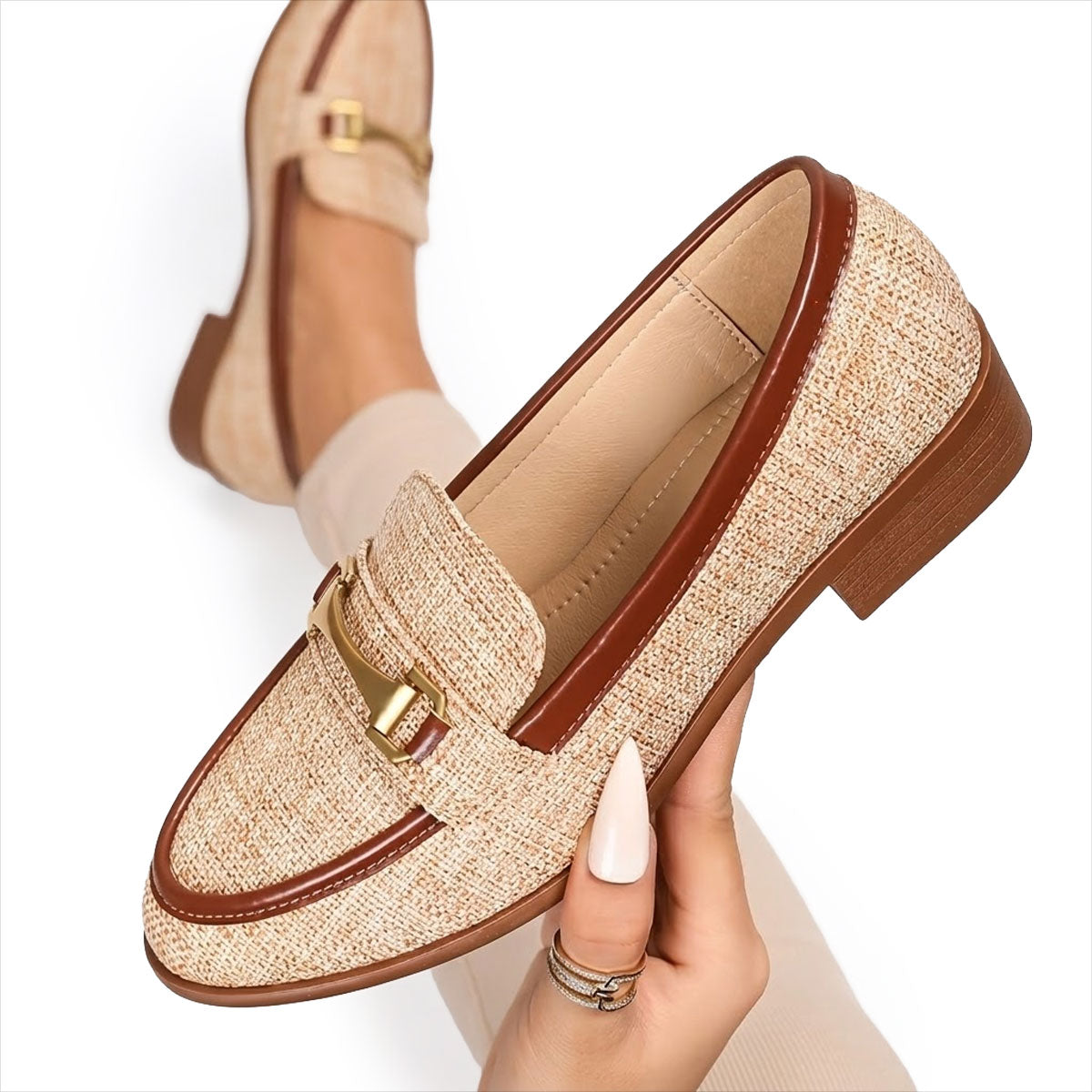 Damen Loafer mit Blockabsatz und Horsebit-Detail Jully