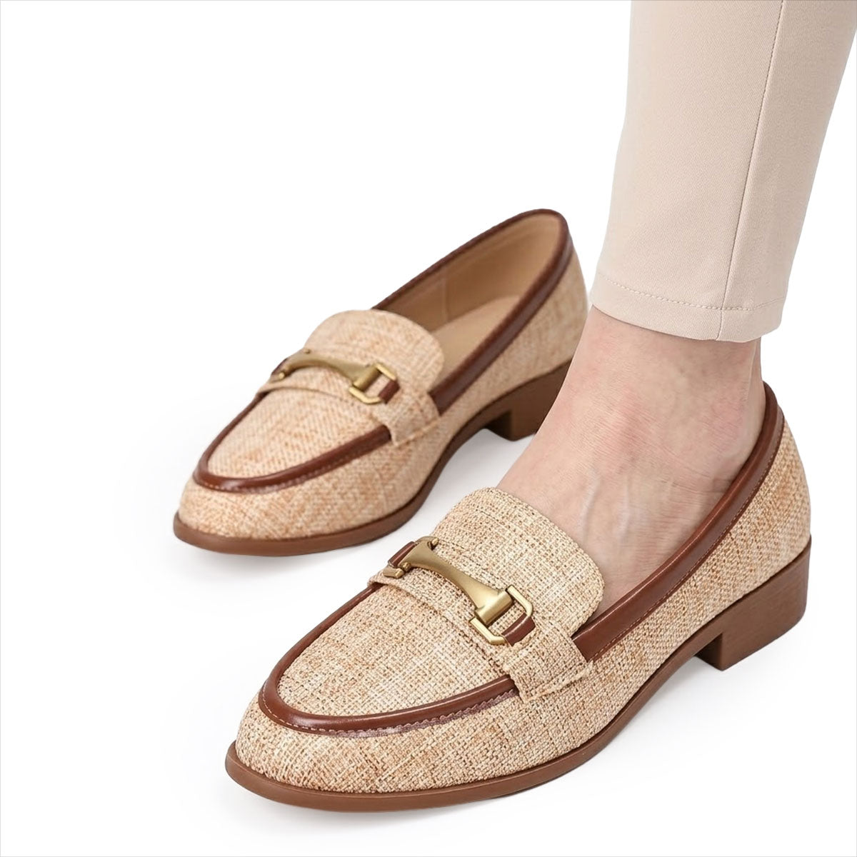 Damen Loafer mit Blockabsatz und Horsebit-Detail Jully