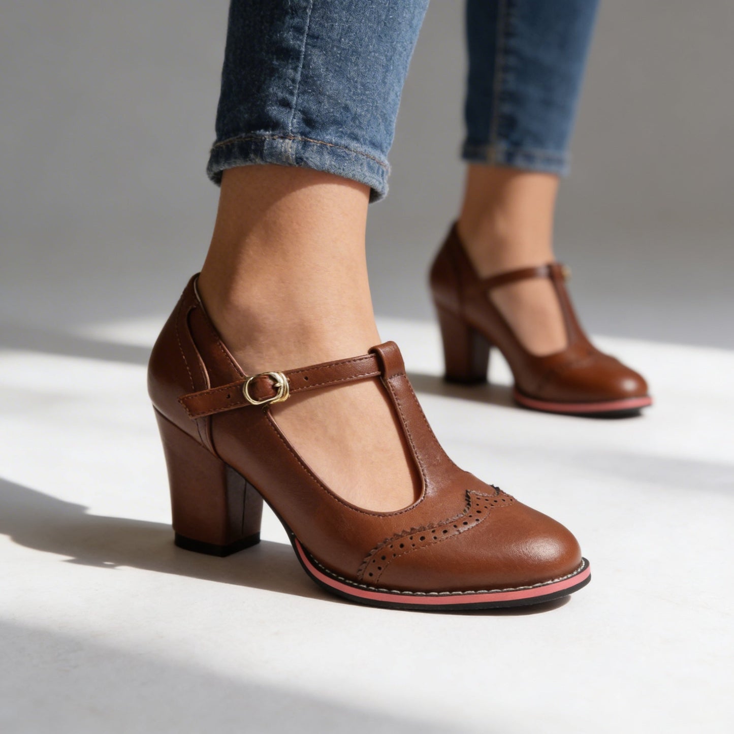 Damen Loafer mit Brogue-Details und gepolstertem Fußbett Jully