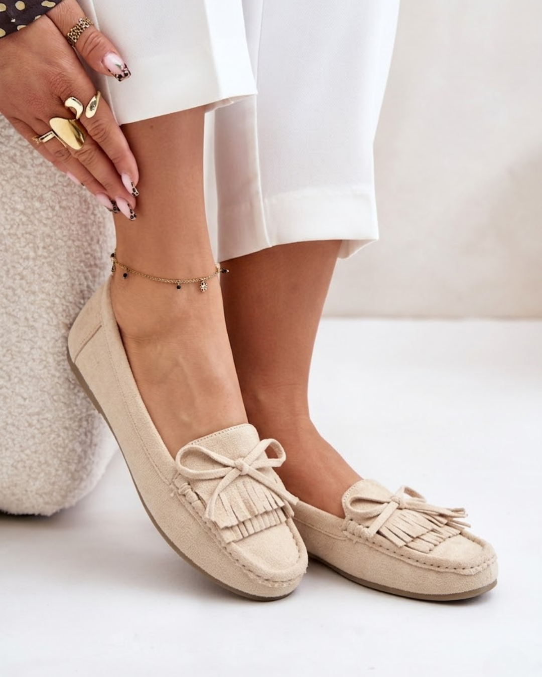 Damen Loafer mit Fransen und Schleifendetail Jully